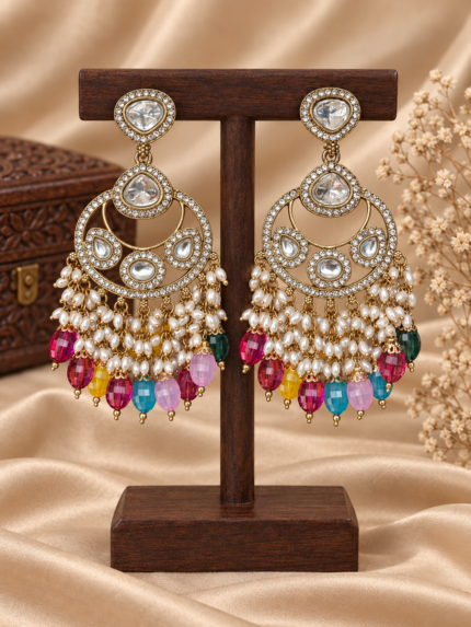 Falguni Multicolour Kundan Earrings
