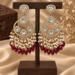 Falguni Red Kundan Earrings