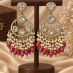 Falguni Wine Kundan Earrings