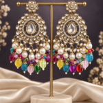 Rashika Multicolour Kundan Chandbali Earrings