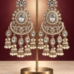 Nupur White Kundan Chandbali Earrings