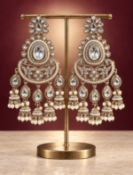 Nupur White Kundan Chandbali Earrings