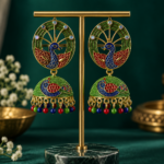 Multicolour Peacock Jhumka Earrings