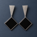 Lightweight Black Geometric Drop Earrings