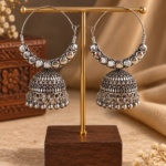 Charvi Oxidised Jhumka Bali Earrings
