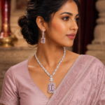Himanshi Pink American Diamond Necklace Set