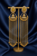 Afsana Long Kashmiri Ghungru Earrings – Yellow - Image 2