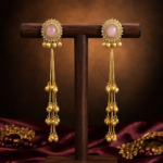Kasturi Long Kashmiri Ghungroo Earrings – Light Pink