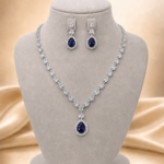 Rubina Purple American Diamond Necklace Set