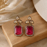 Aarini Dark Pink Kundan Stud Earrings