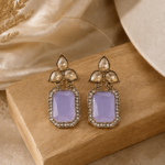 Aarini Lavender Kundan Stud Earrings