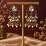 Mahira Kundan Jhumka Earrings – Ruby Red