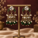 Mahira Kundan Jhumka Earrings – Dark Green