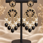 Apoorva Unique Lightweight Kundan Earrings – Black