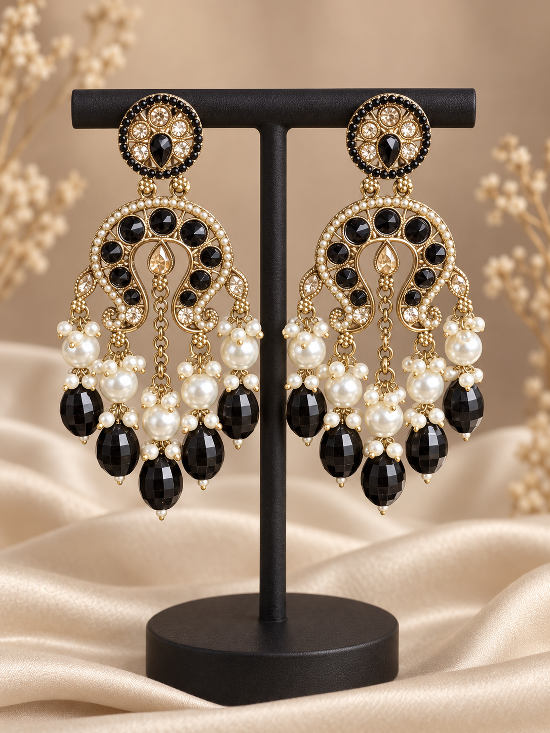 ChatGPT-Image-Sep-8-2026-01_30_58-PM.png Apoorva Unique Lightweight Kundan Earrings – Black - Image 1
