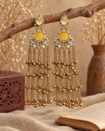 Niyati Long Kashmiri Ghungroo Earrings – Yellow