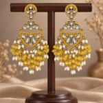 Niyati Yellow Kundan Chandbali Earrings