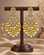 Niyati Yellow Kundan Chandbali Earrings