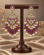 Niyati Purple Kundan Chandbali Earrings
