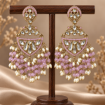 Niyati Lavender Kundan Chandbali Earrings