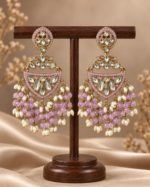 Niyati Lavender Kundan Chandbali Earrings