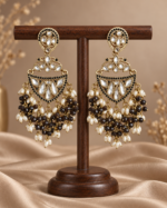 Niyati Black Kundan Chandbali Earrings