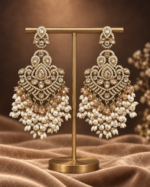 Damini White Kundan Chandelier Earrings - Image 2