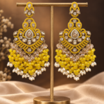 Damini Yellow Kundan Chandelier Earrings
