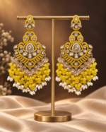 Damini Yellow Kundan Chandelier Earrings