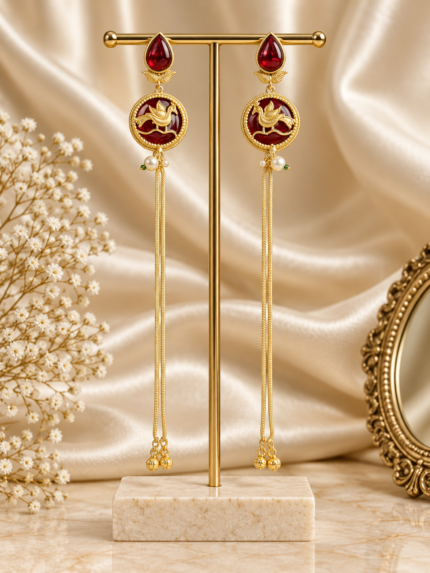 Barkha Kashmiri Ghungru Brass Earrings – Ruby