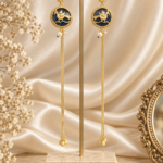 Barkha Kashmiri Ghungru Brass Earrings – Dark Blue