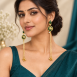 Barkha Kashmiri Ghungru Brass Earrings – Dark Green