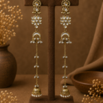 Zareen Long Kashmiri Jhumka Earrings – White