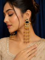 Reem Kashmiri Ghungroo Earrings – Black