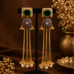 Shivani Premium Kashmiri Ghungroo Earrings – Dark Green