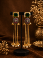 Shivani Premium Kashmiri Ghungroo Earrings – Dark Green