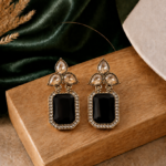 Aarini Black Kundan Stud Earrings