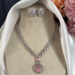 Nita Ambani Inspired American Diamond Set – Light Pink