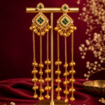 Niharika Kashmiri Ghungroo Earrings – Dark Green