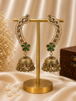 Aarika Kashmiri Ear Cuff Jhumka – Dark Green