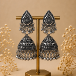 Ishani Oxidised Jhumka Earrings – Silver