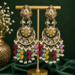 Inaya Kundan Chandbali Earrings – Multi