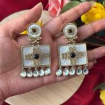 Anjana Premium Marble Earrings – Black