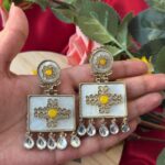 Anjana Premium Marble Earrings – Yellow