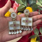 Anjana Premium Marble Earrings – Wine