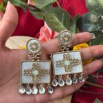 Anjana Premium Marble Earrings – Light Green