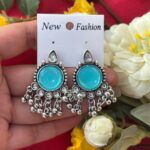 Daily Wear Stone Earrings – Light Blue