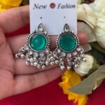 Daily Wear Stone Earrings – Green