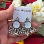 Daily Wear Stone Earrings -White