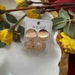 Unique Golden Pearl Earrings